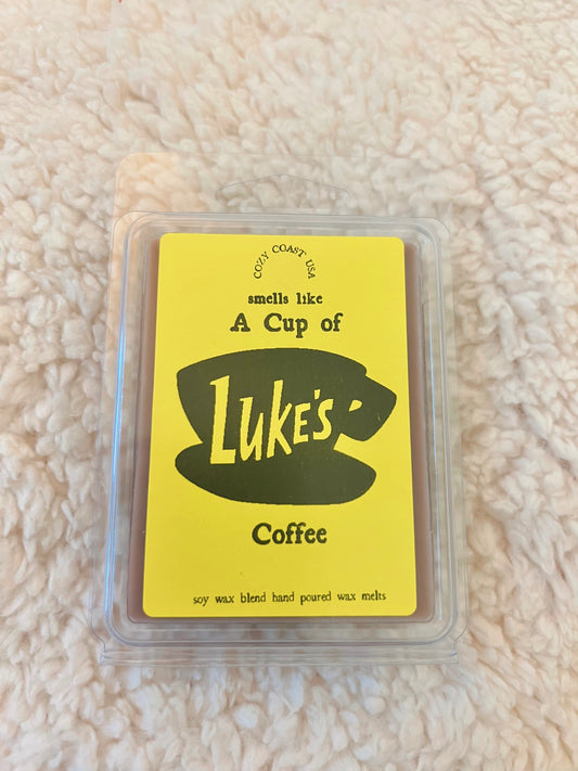 a cup of Luke’s coffee wax melts
