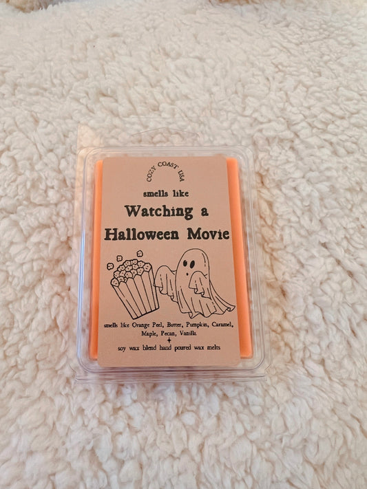 watching a halloween movie wax melts