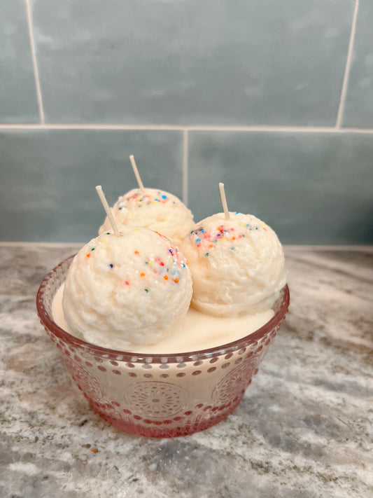vanilla ice cream bowl candle
